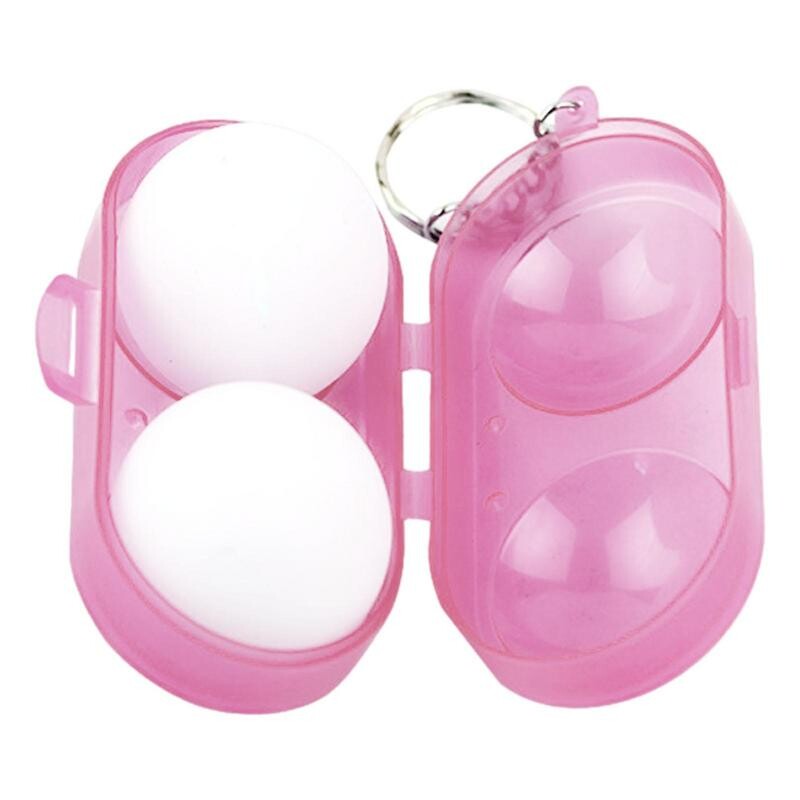 Κουτί αποθήκευσης 2 μπάλες πινγκ πονγκ Πλαστική θήκη αποθήκευσης μπάλας πινγκ-πονγκ με μπρελόκ για αξεσουάρ αθλητικής προπόνησης