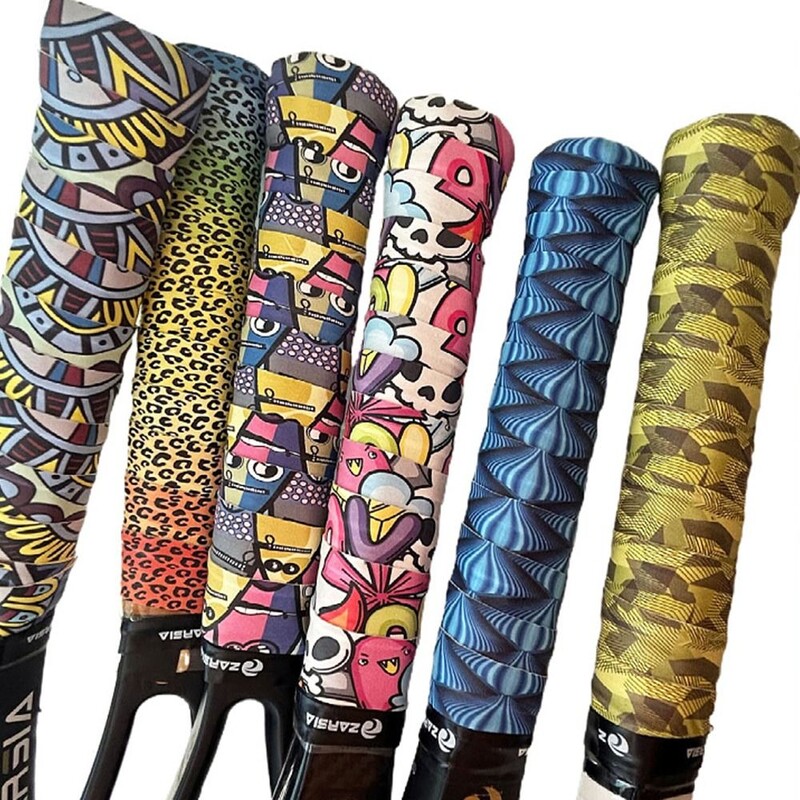 Többszínű tollaslabda ütő felső markolat ütéscsillapító öntapadó ütő izzadságszalag tenisz lapát markolat feletti sport kellékek