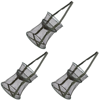 1/2/3 gab. Tīkla makšķerēšanas būris Pārnēsājams zvejas tīkls, apaļš saliekams zivju tīkls, salokāms izkraušanas tīkls Makšķerēšanas tīkls makšķerēšanas piederumi