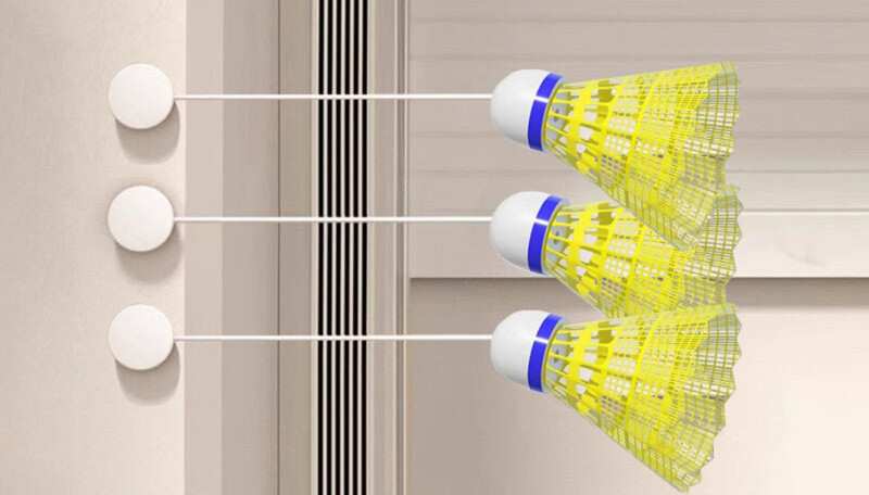 Komplet pojedinačnih badmintonskih trenažera s oprugom, samopokretajućom uzicom Suction vježbač s elastičnim užetom s kukom za uže za ravnotežu