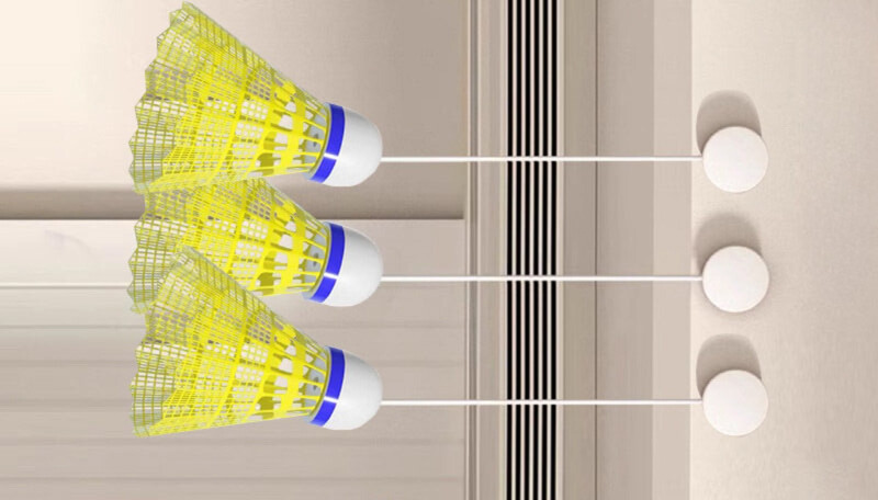 Komplet pojedinačnih badmintonskih trenažera s oprugom, samopokretajućom uzicom Suction vježbač s elastičnim užetom s kukom za uže za ravnotežu