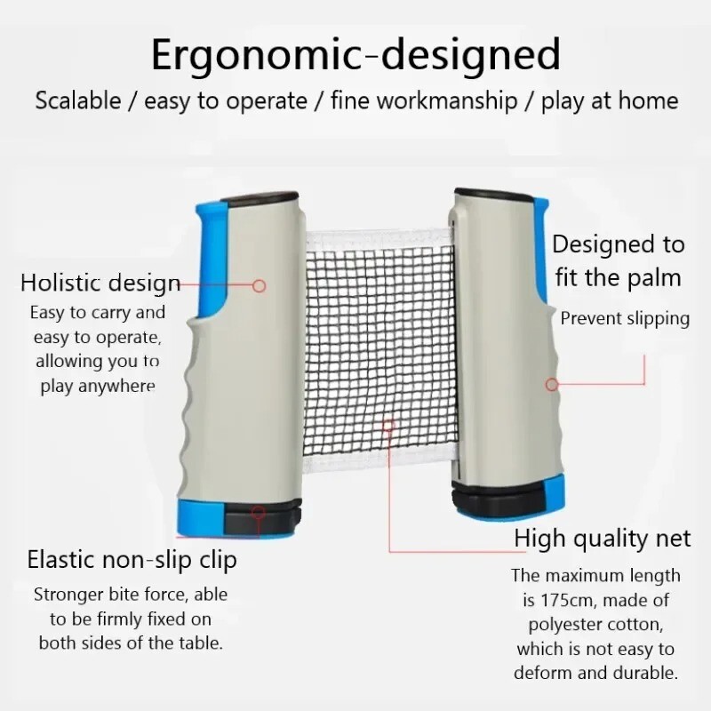 1 PC Mreža za stolni tenis na uvlačenje Stalak za sport, prijenosna zamjena bilo gdje Mreža za stolni tenis Oprema za vježbanje Pribor