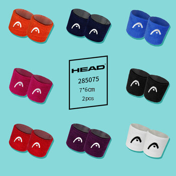 Γνήσιο HEAD Tennis Wristband Badminton Sport Wristband Βαμβακερό άνετο αντιολισθητικό περικάρπιο που σκουπίζει τον ιδρώτα