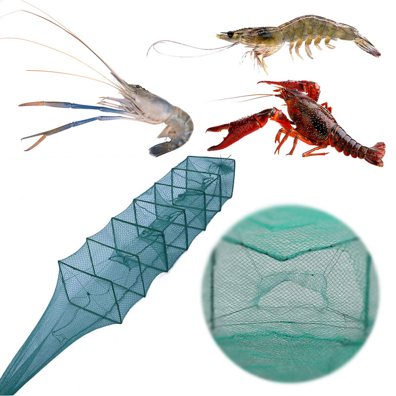 Ribarska mreža 1,5 M Sklopivi kavez s ručnim livenjem Mreža za zamke za rakove Mreža za zamke za rakove, rakove, jastoge, oprema za ribolov na otvorenom