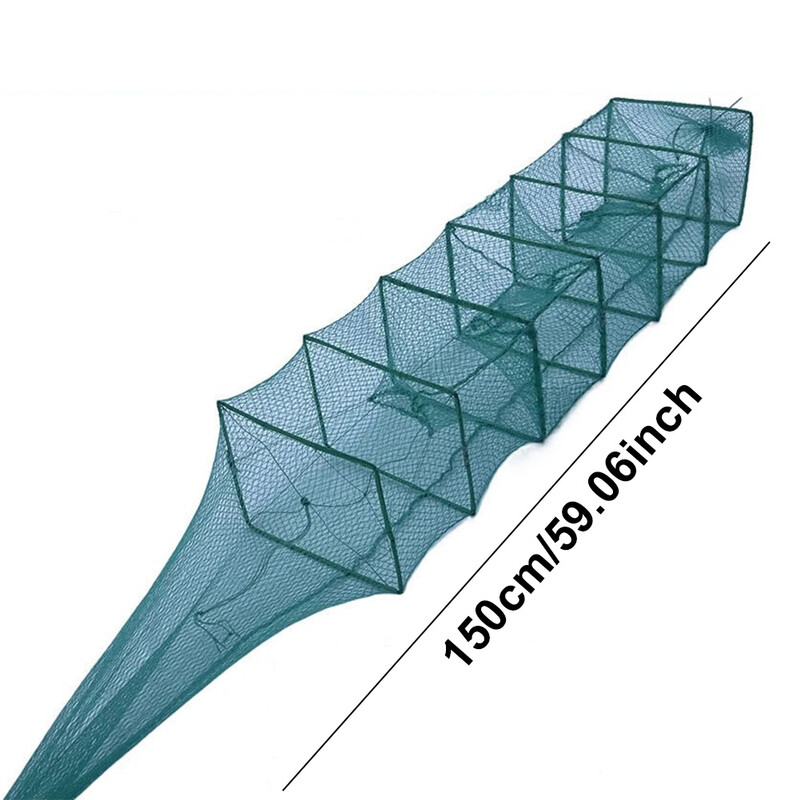 Ribarska mreža 1,5 M Sklopivi kavez s ručnim livenjem Mreža za zamke za rakove Mreža za zamke za rakove, rakove, jastoge, oprema za ribolov na otvorenom