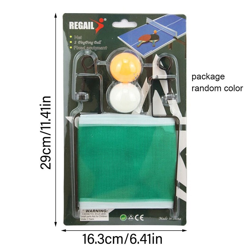 Profesionalus standartinis nešiojamas stalo teniso tinklelis stalo teniso tinklelis su 2 kamuoliukais sporto įranga, paprastas atramos treniruočių rinkinys