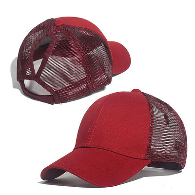 Lófarok, nyári női baseballsapka, állítható, egyszerű, divatos, egyszínű színek rendetlen kalap, alkalmi pamut lány, hálós sapka