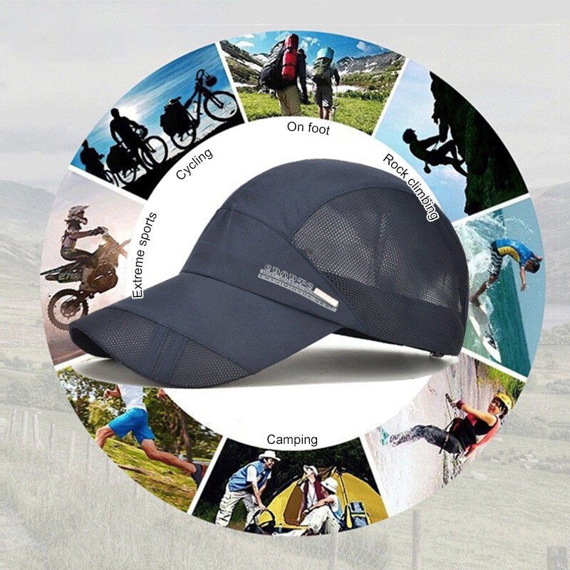 Vasaros teniso kepurės, kvėpuojančios, atsparios vėjui, lauko sportinės kepurės, apsaugančios nuo saulės Greitai džiūstančios laipiojimo bėgimo beisbolo kepuraitės paplūdimio kepurė