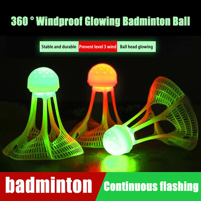 Nylon Outdoor Αντιανεμικό Badminton Φωτεινό Αξεσουάρ Badminton Φθορίζουσες κουκούλες Super Resistant LED Μπάλα μπάντμιντον