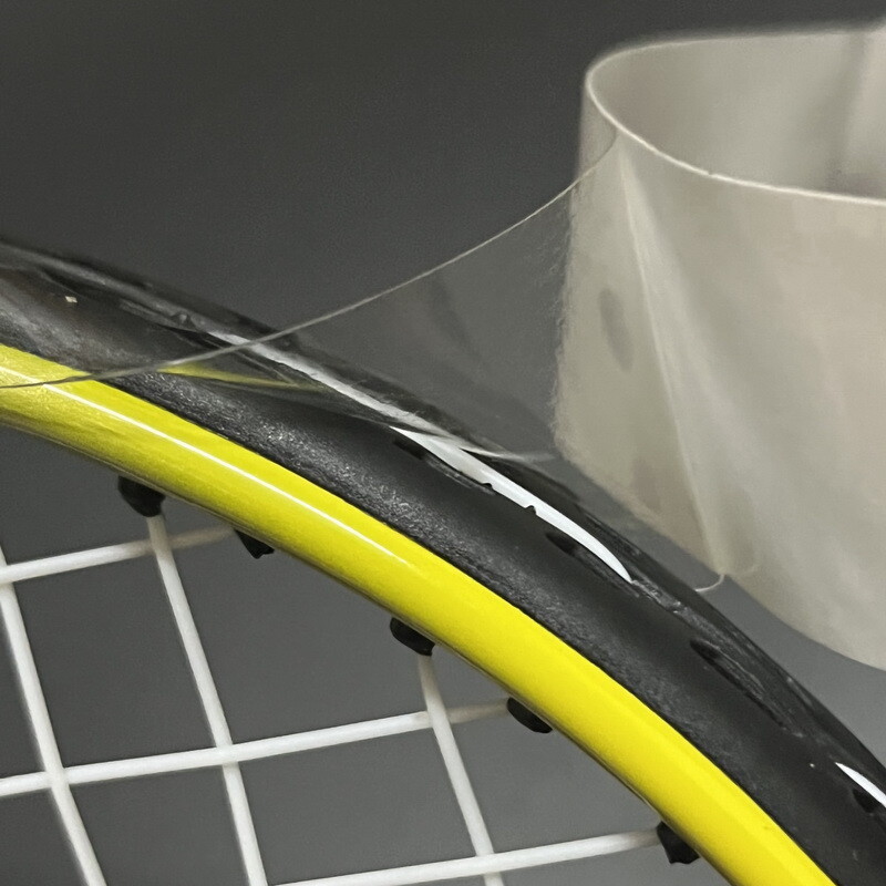 5M caurspīdīga TPU bieza tenisa raketes galvas aizsarglente, pašlīmējoša pludmales tenisa raketes rāmja malas aizsargājoša uzlīme