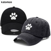 Pseća šapa, vintage, isprani pamuk, visokokvalitetni vez, tatin šešir za muškarce, žene, bejzbol kape, golf kape, kape s šiltericama Dropshipping