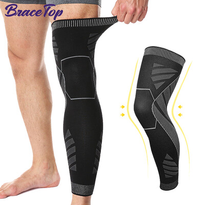 BraceTop 1 PC Full Leg Sleeves Long Compression Leg Sleeve Knee sleeves Protect Leg, for Men Women Basketball, Αρθρίτιδα Ποδηλασία