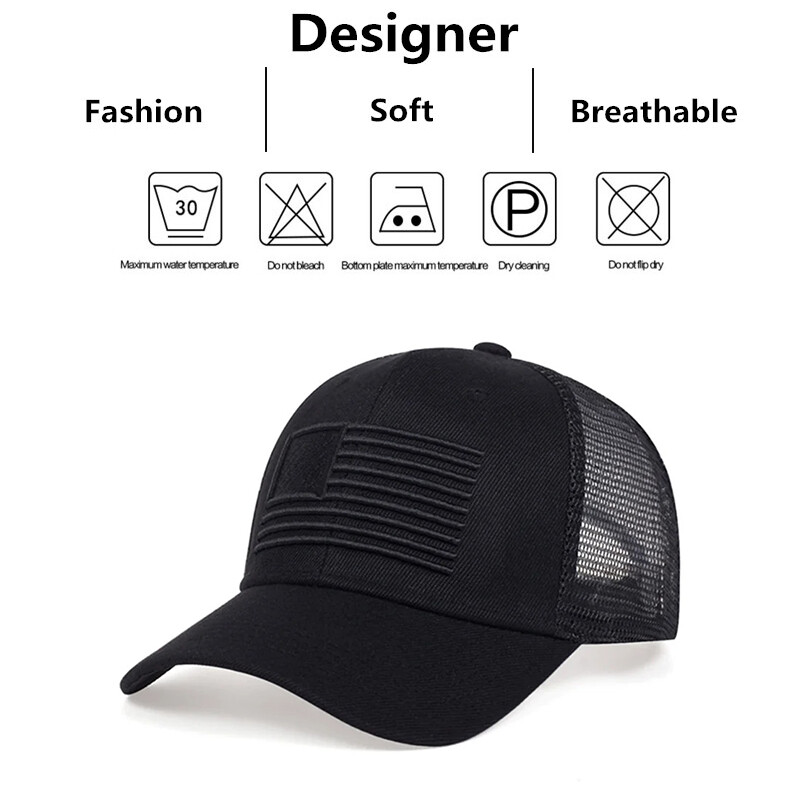 Moda steagul american broderie șepci plasă de baseball primăvară și vară, în aer liber, reglabile, pălării ocazionale, pălărie cu protecție solară