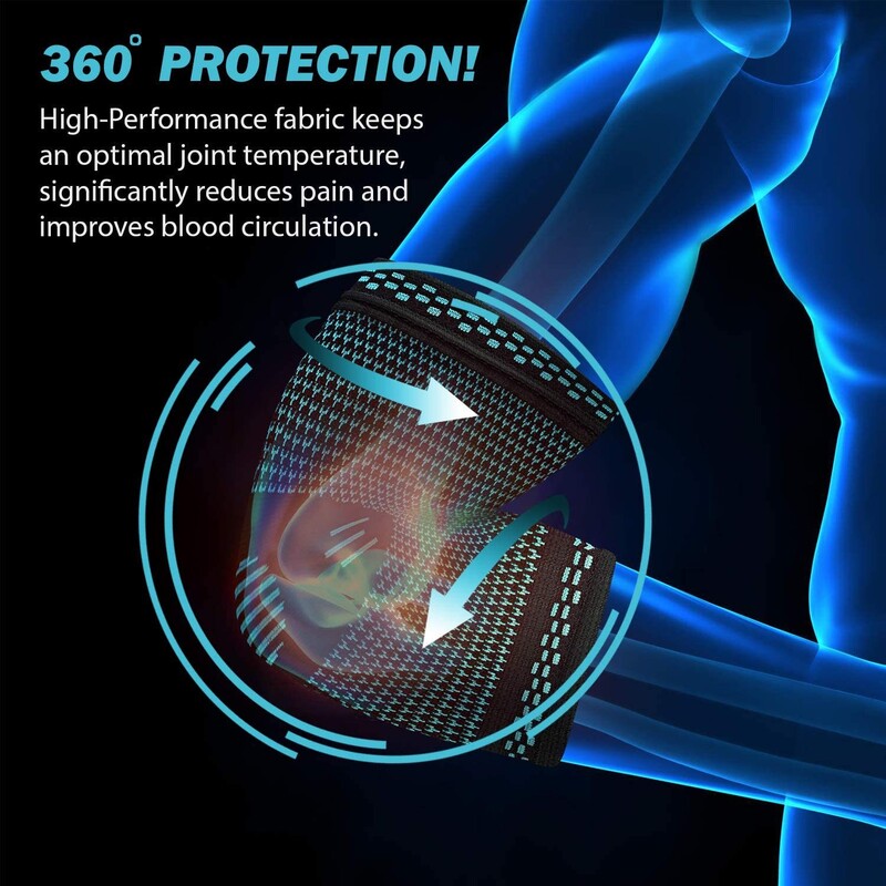 1KOM Steznik za lakat Kompresijski potporni rukav za teniski remen za steznik za lakat Tendonitis Epicondyt Lakat Artritis Dizanje utega u teretani