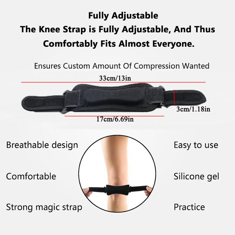 1kom remen za tetive patele za ublažavanje bolova u koljenu i stabilizator za patele za koljena skakača, trčanje, tenis, Osgood Schlatter, tendonitis