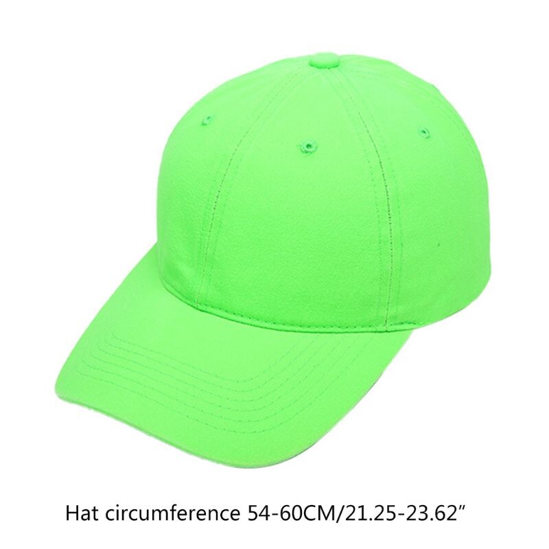 Niskoprofilna pamučna bejzbol kapa Fluorescentna neonska svijetla jednobojna krema za sunčanje Sportovi na otvorenom za Snapback Kamiondžija Tata Ha