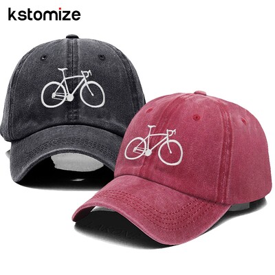 Vintage mazgāta kokvilna augstas kvalitātes velosipēda izšūšana beisbola cepure vīriešiem sievietēm tētis cepure golfa cepures Snapback vāciņš Dropshipping