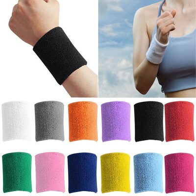 1 τμχ Unisex Βαμβακερά βραχιολάκια Terry Cloth Sweatband Sport Tennis Yoga Running Badminton Sweat Wrist Band Protector 10CM