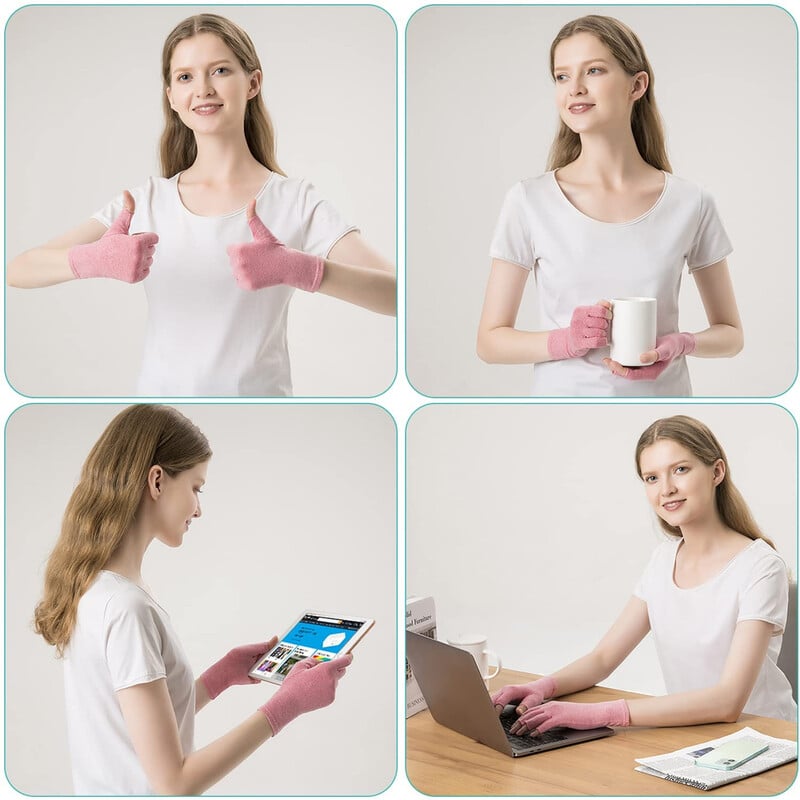 1 paar vasest artriidi kindaid poolsõrmega kindad sõrmedeta kindad naistele kompressioonkindad artriidi, karpeltunneli valu korral