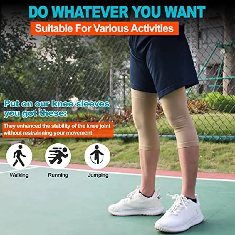 1 par rukava za koljena za podršku koljenima, poboljšanje cirkulacije i ublažavanje bolova, sportska kompresija za trčanje