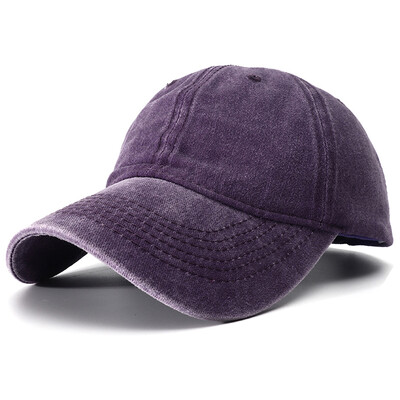 Unisex obična bejzbol kapa, podesiva jednobojna kapa sa šiljkom, vintage isprani pamučni šeširi za žene, muškarce Gorras Para Mujer