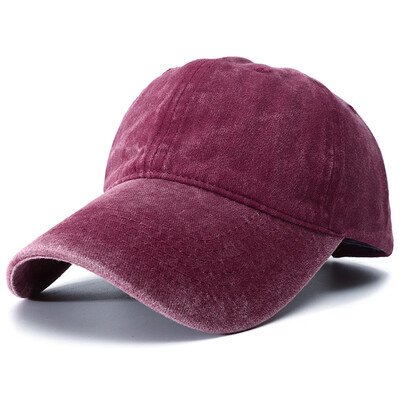 Unisex obična bejzbol kapa, podesiva jednobojna kapa sa šiljkom, vintage isprani pamučni šeširi za žene, muškarce Gorras Para Mujer