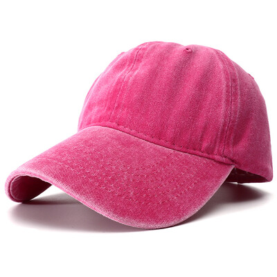 Unisex obična bejzbol kapa, podesiva jednobojna kapa sa šiljkom, vintage isprani pamučni šeširi za žene, muškarce Gorras Para Mujer