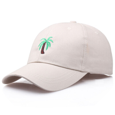Muška Kpop bejzbol kapa s vezom u obliku palme za žene Muškarci Kokosovo stablo Snapback Hip Hop kapa za vanjske prilike Zakrivljeni crni pamučni tatin šešir