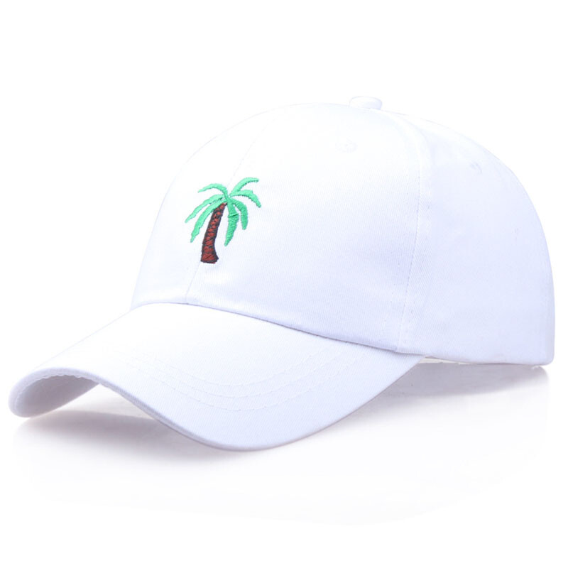 Muška Kpop bejzbol kapa s vezom u obliku palme za žene Muškarci Kokosovo stablo Snapback Hip Hop kapa za vanjske prilike Zakrivljeni crni pamučni tatin šešir