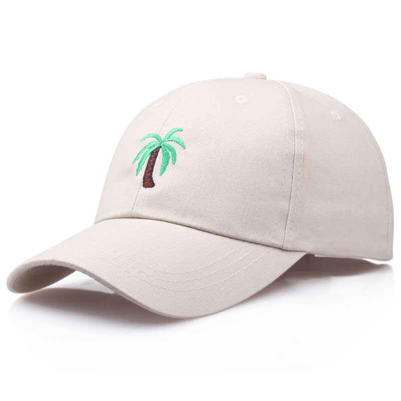 Muška Kpop bejzbol kapa s vezom u obliku palme za žene Muškarci Kokosovo stablo Snapback Hip Hop kapa za vanjske prilike Zakrivljeni crni pamučni tatin šešir
