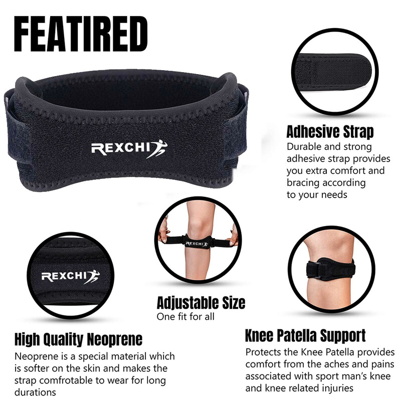 TopRunn 2 bucăți Genunchiere Curea rotula pentru ameliorarea durerii și stabilizator rotulă, alergare, drumeții, fotbal, genuflexiuni, ciclism și alte sporturi