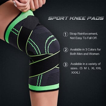 WorthWhile 1PC Sports Kneepad Ανδρικά ελαστικά μαξιλαράκια γονάτων με πίεση που υποστηρίζουν εξοπλισμό γυμναστικής Προστατευτικό μπάσκετ βόλεϊ