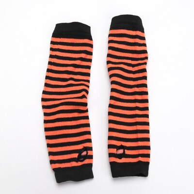 Punk zimske tople rukavice dugih rukava gotičke muške ženske pruge bez prstiju hip-hop pletene rukavice do laktova elastične vanjske toplije ruke