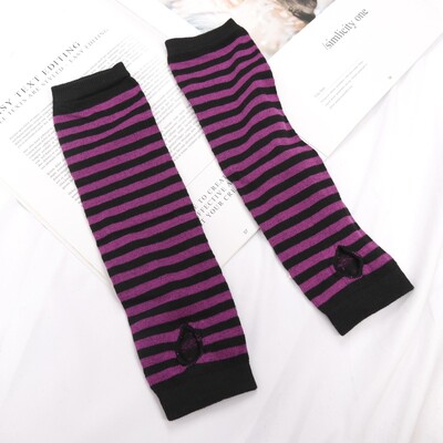 Punk zimske tople rukavice dugih rukava gotičke muške ženske pruge bez prstiju hip-hop pletene rukavice do laktova elastične vanjske toplije ruke