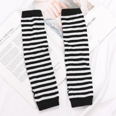 Punk zimske tople rukavice dugih rukava gotičke muške ženske pruge bez prstiju hip-hop pletene rukavice do laktova elastične vanjske toplije ruke