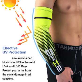 1 ζευγάρι Unisex Cycling Running Sports Sleeve Βραχίονα ψύξης Μανίκια Αντιηλιακή προστασία UV Κάλυμμα μανσέτας Προστατευτικά ελαστικά μανίκια βραχίονα Νέο