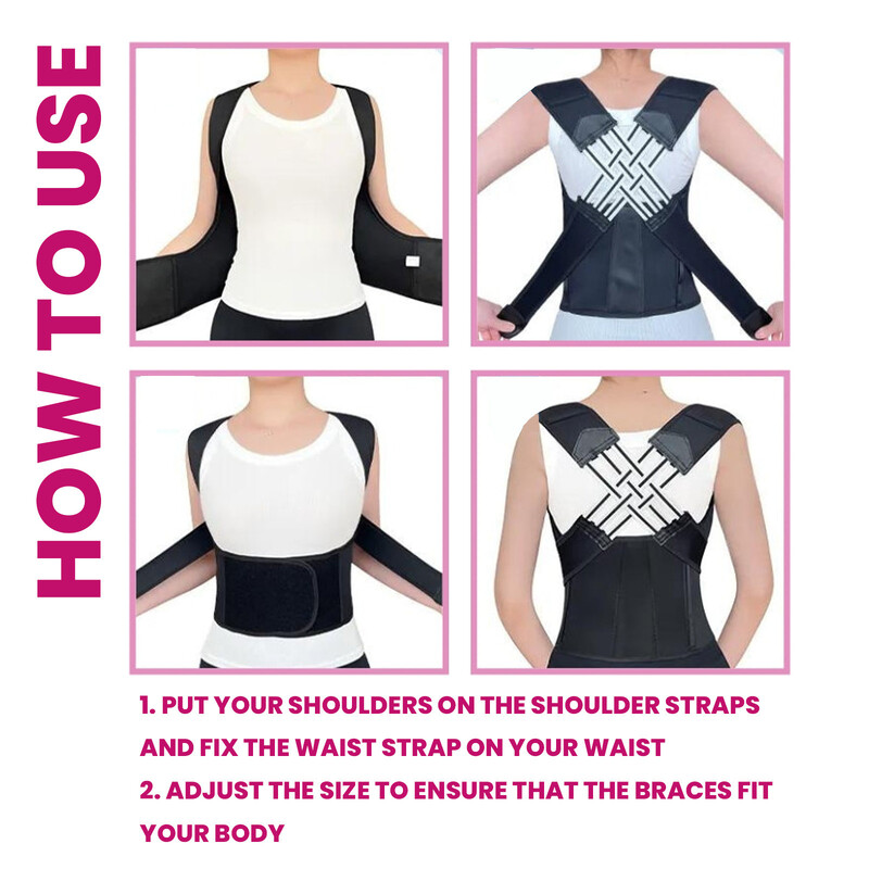 Коректор на стойката за жени и мъже Регулируема стойка на раменете Скоба за изправяне на гърба Поза Използва се за средна горна част на гръбначния стълб