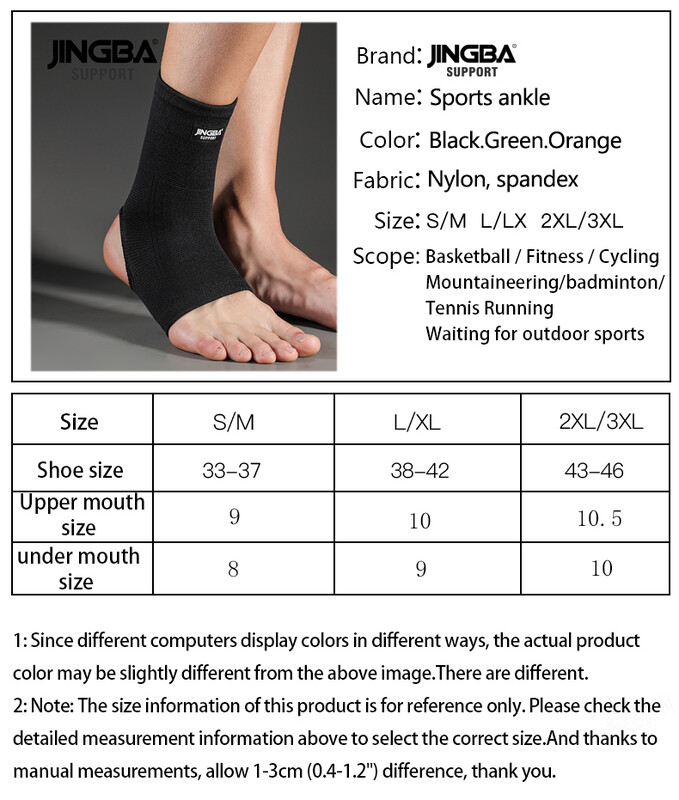 JINGBA PODRŠKA 1 KOM Dropshipping crni najlonski kompresijski steznik za gležanj Zaštitnik za sportove na otvorenom Zaštitni gležanj