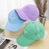 Ljetna tanka bejzbol kapa s mašnom za žene koja se brzo suši