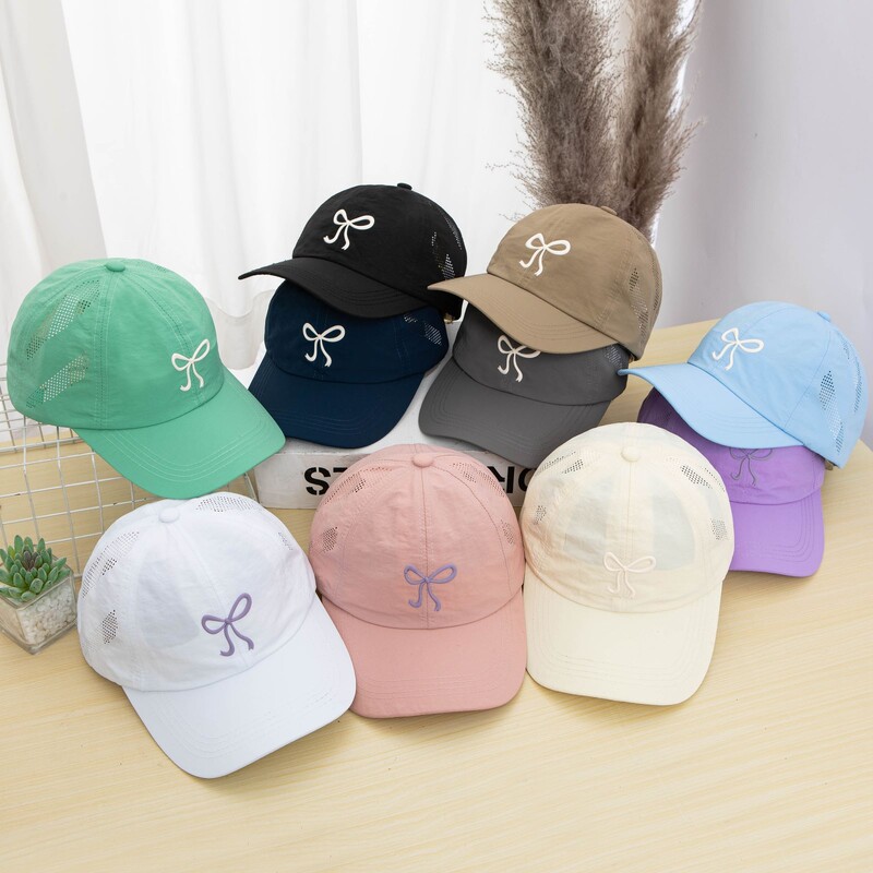 Ljetna tanka bejzbol kapa s mašnom za žene koja se brzo suši