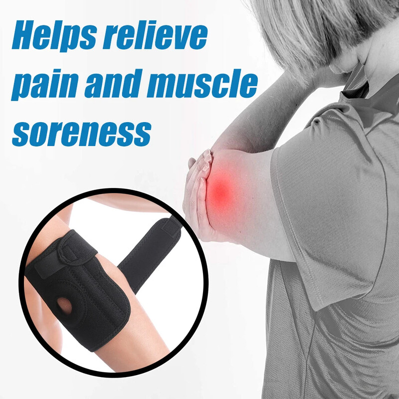 1 kom. Podesivi oslonac za lakat s dvostrukim stabilizatorima, steznik za lakat Prozračna traka za ruke za omatanje lakta, reverzibilni stabilizator