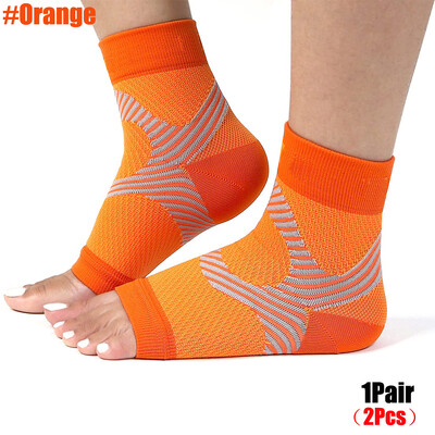 1 par rukava za potporu gležnja za žene, muškarce, kompresivne čarape s otvorenim prstima, noćne udlage za plantarni fasciitis, tendonitis, potpora za stopala