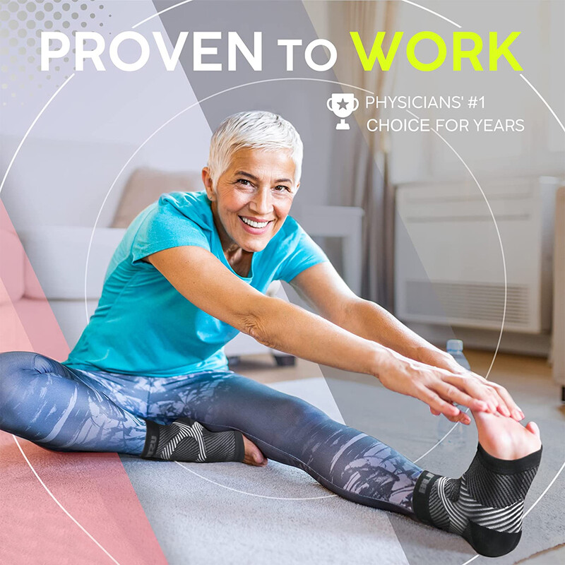 1 par rukava za potporu gležnja za žene, muškarce, kompresivne čarape s otvorenim prstima, noćne udlage za plantarni fasciitis, tendonitis, potpora za stopala