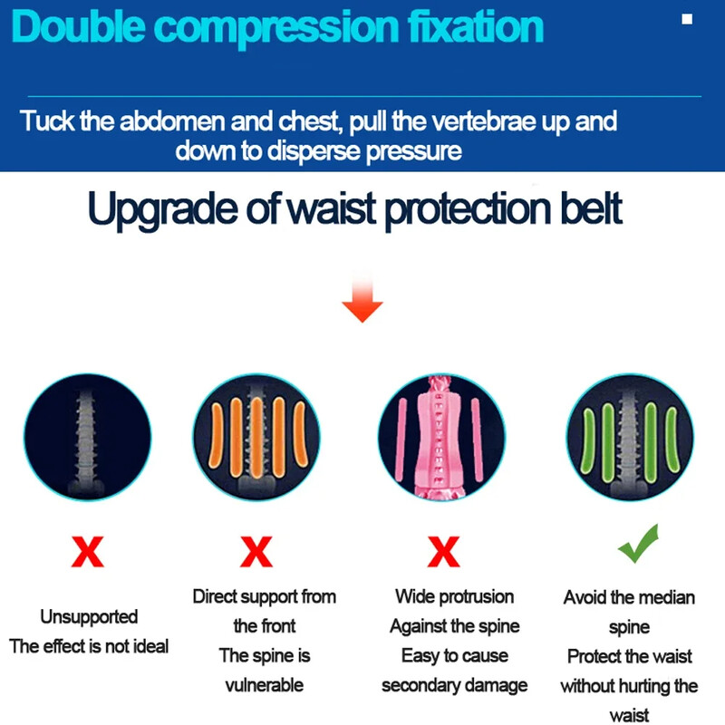 1kom steznik za leđa za ublažavanje bolova u donjem dijelu leđa, lumbalni potporni pojas za muškarce i žene s lumbalnom jastučićem, za herniju diska, išijas
