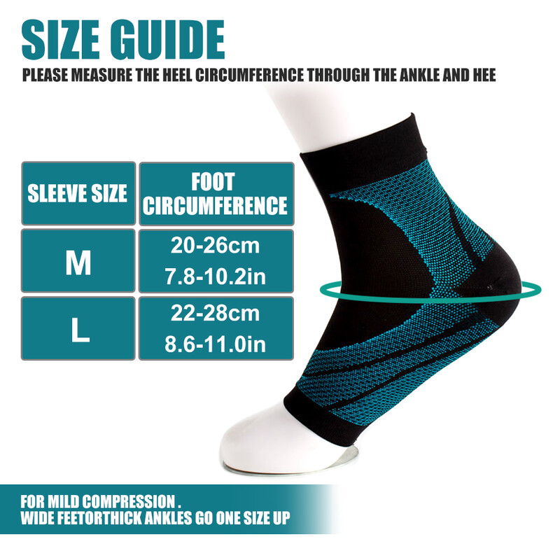 1 par čarapa za steznik za gležanj Steznik za stopalo s potpornim rukavima za plantarni fasciitis, neuropatiju, otekline, nano čarape za žene i muškarce