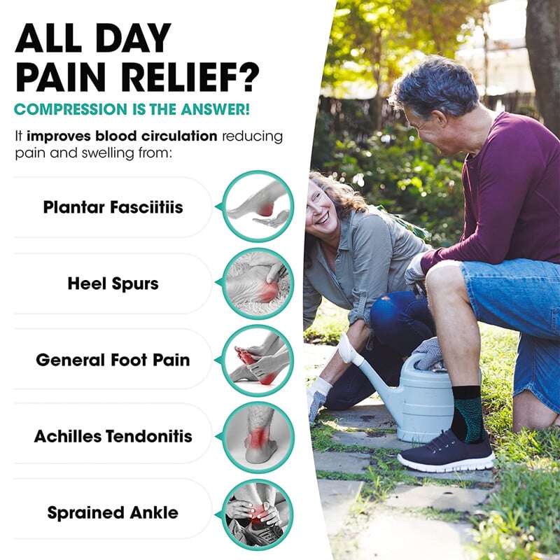 1 par čarapa za steznik za gležanj Steznik za stopalo s potpornim rukavima za plantarni fasciitis, neuropatiju, otekline, nano čarape za žene i muškarce