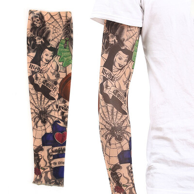 Mâneci de tatuaje 3D pentru bărbați și femei, protecție solară în aer liber, husă pentru braț pentru ciclism, manșetă fără sudură pentru baschet, protecție solară pentru călărie