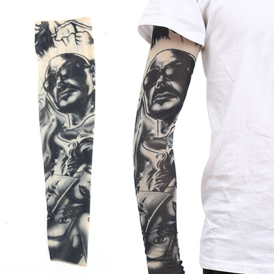Mâneci de tatuaje 3D pentru bărbați și femei, protecție solară în aer liber, husă pentru braț pentru ciclism, manșetă fără sudură pentru baschet, protecție solară pentru călărie