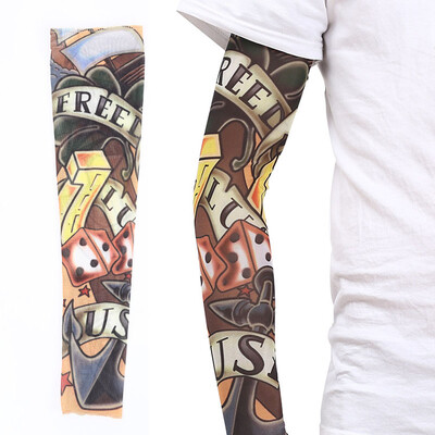 Mâneci de tatuaje 3D pentru bărbați și femei, protecție solară în aer liber, husă pentru braț pentru ciclism, manșetă fără sudură pentru baschet, protecție solară pentru călărie