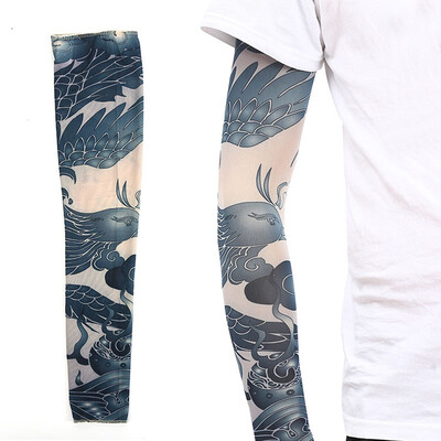 Mâneci de tatuaje 3D pentru bărbați și femei, protecție solară în aer liber, husă pentru braț pentru ciclism, manșetă fără sudură pentru baschet, protecție solară pentru călărie